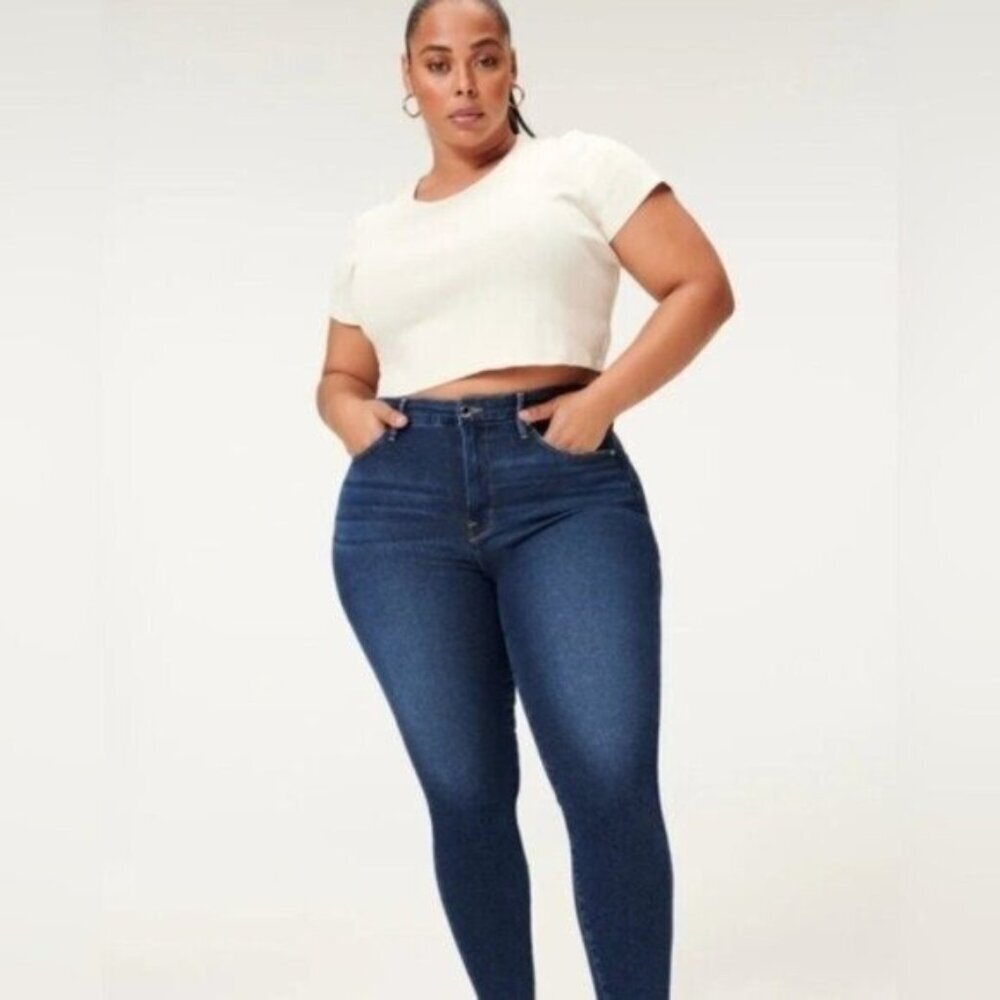 NEW Good American Good Legs LONG Inseam Jeans Skinny Dark Wash Plus Size 30